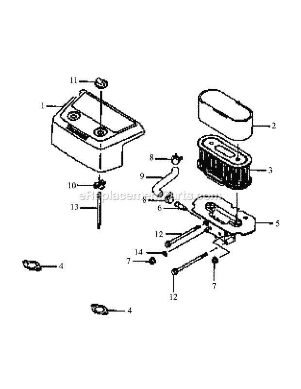 Fh680v-As01 Air Filter Diagram and Parts List for M60-KW 53AB5DBX150 Cub Cadet Sprayer